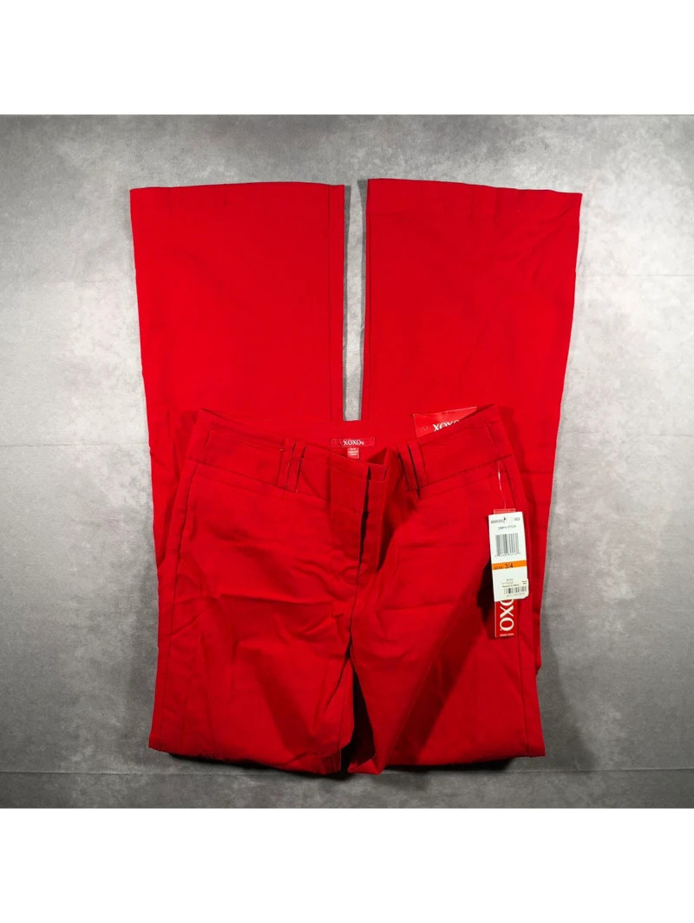 NWT Vintage Y2K XOXO Womens Red New Yorker Classic Bootcut Flare Pants Size 3/4